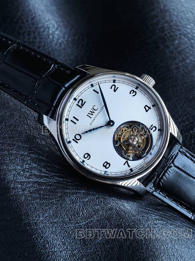 top-tier watch TUR factory IWC Portugal white dialtourbillonfront live photo