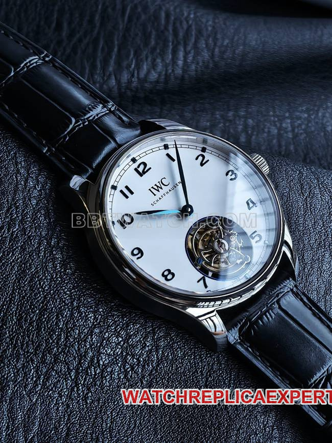 top-tier watch TUR factory IWC Portugal white dialtourbillonfront live photo