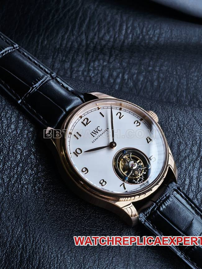 collectible watch TUR factory IWC Portugal rose goldwhite dialtourbillonfront live photo
