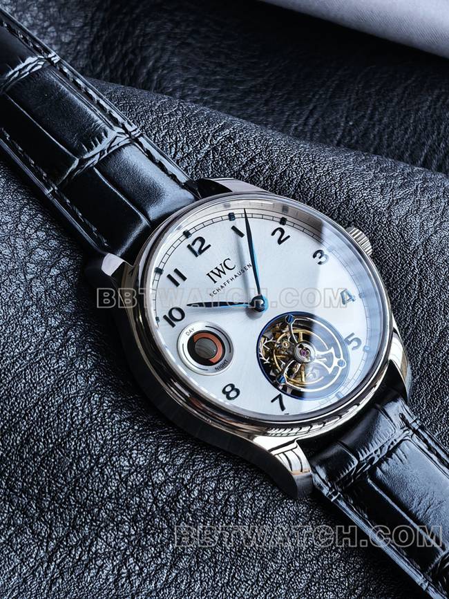 watch TUR factory IWC Portugal white dialtourbillonfront live photo