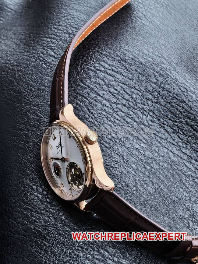 collectible watch tur factory IWC portugal rose goldwhite dialtourbillonside live photo