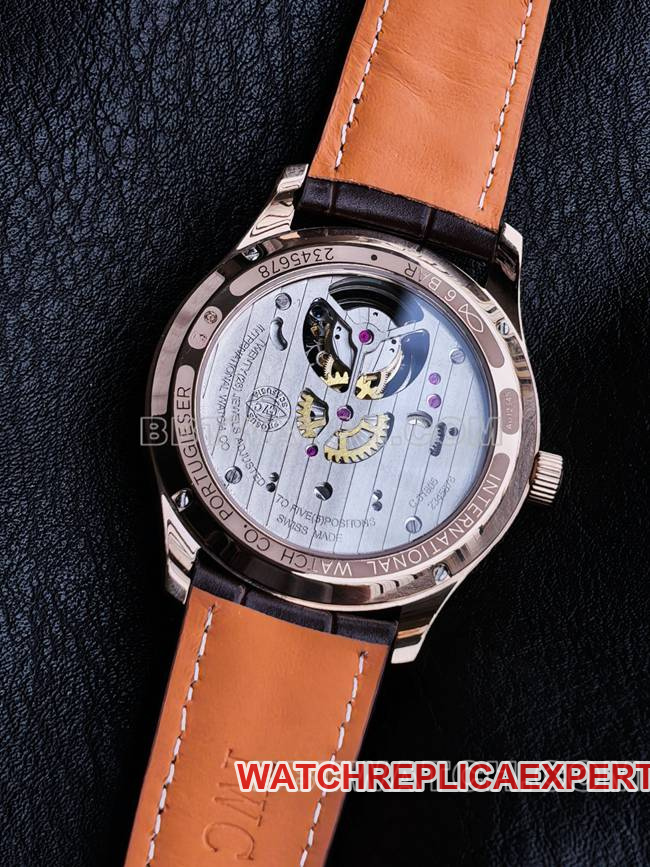 collectible watch tur factory IWC portugal rose goldwhite dialtourbilloncaseback live photo