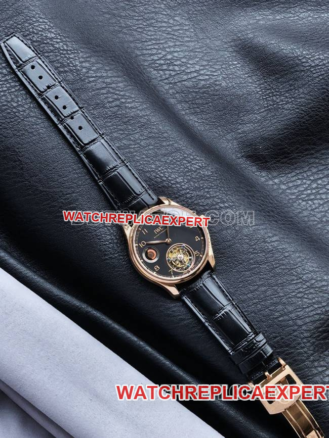 top-tier watch IWCTUR factory Portugal rose goldblack dialtourbillonfront live photo