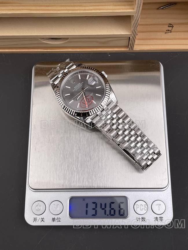 top-tier watch VS Factory log Rolex gray plate 3235 mechanical 41mm weight live photos