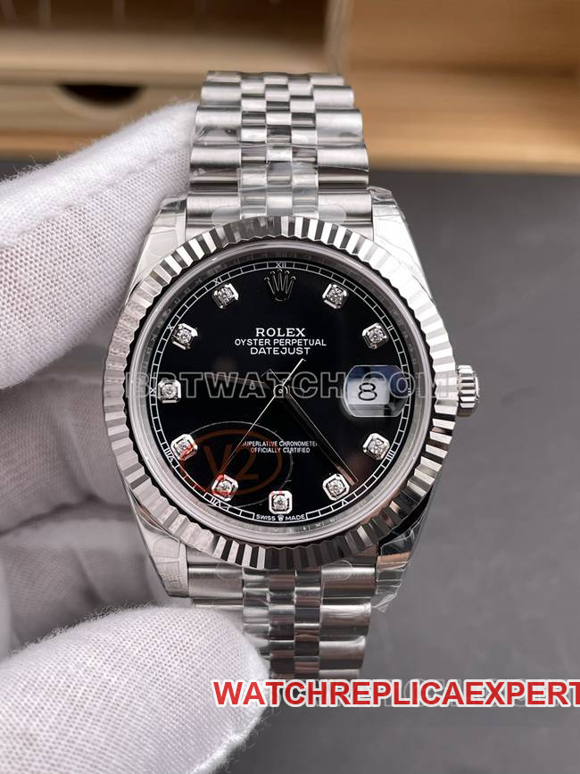 Optimal watch VS Factory log Rolexblack dial3235 mechanical 41mmfront live photo