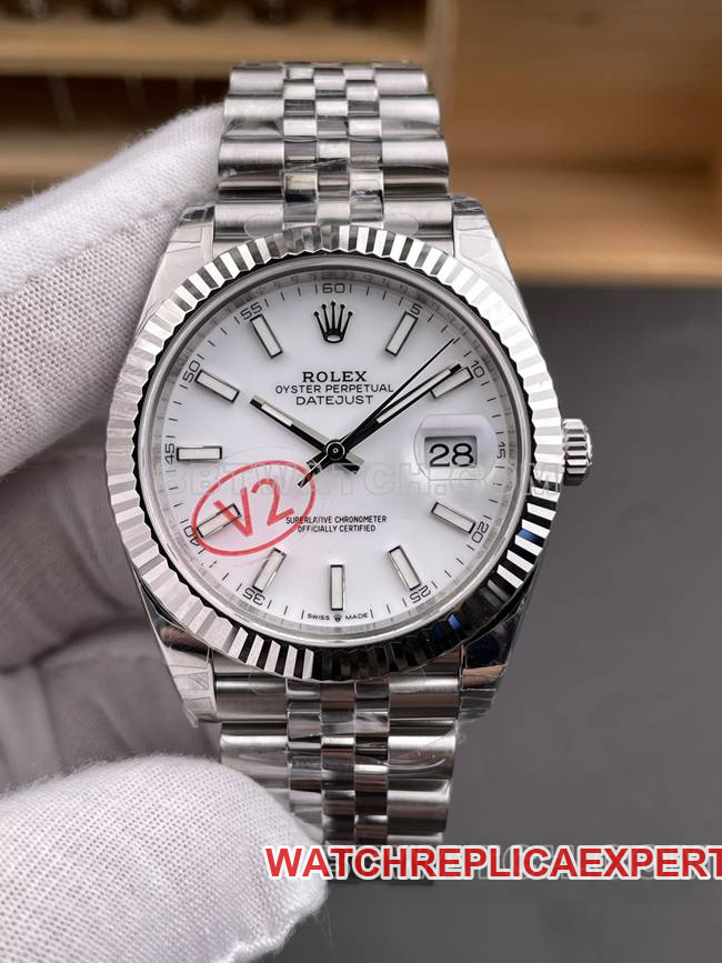 Watch VS Factory Log Rolexwhite dial3235 mechanical 41mmfront live photo