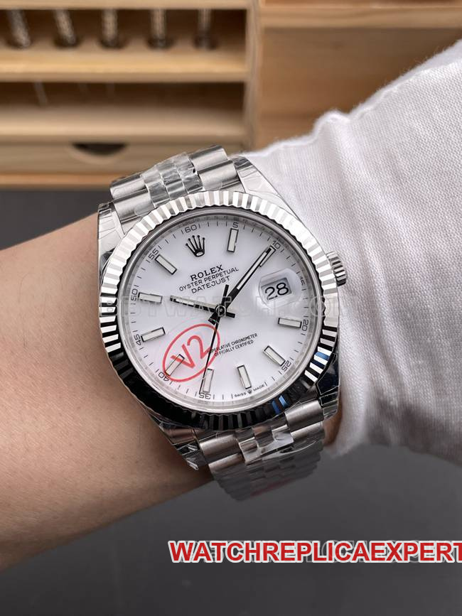 watch VS Factory log Rolexwhite dial3235 mechanical 41mm wear live photos