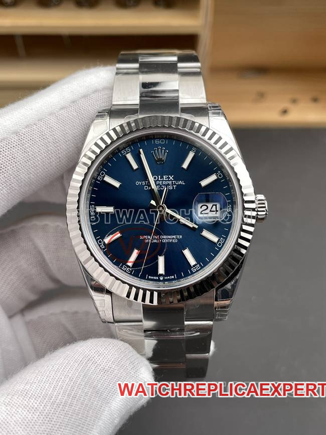 collectible watch VS Factory log Rolexblue dial3235 mechanical 41mmfront live photo