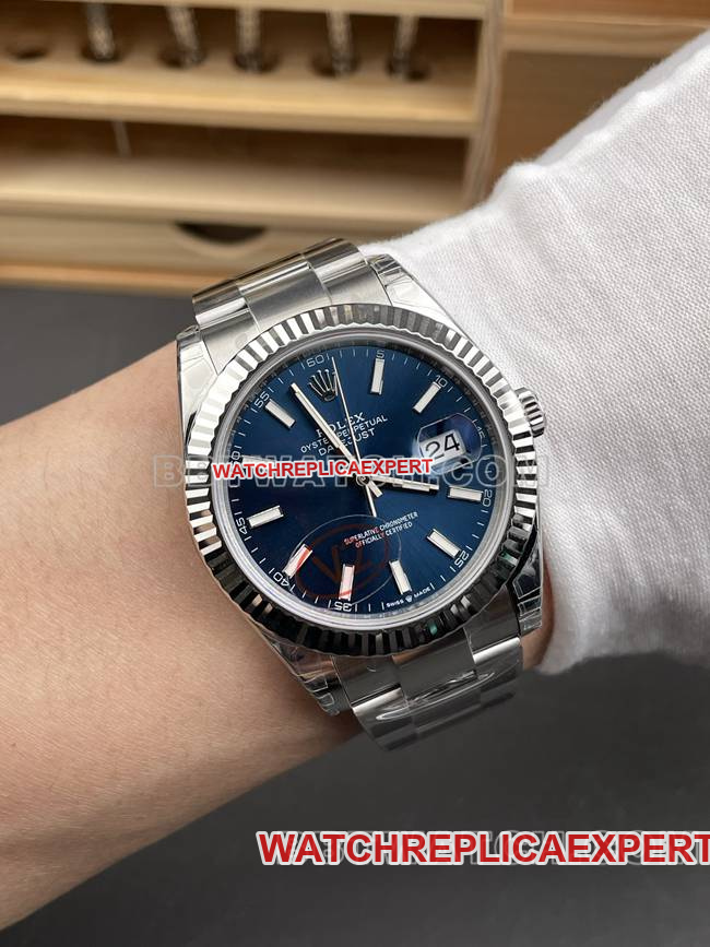 collectible watch VS Factory log Rolexblue dial3235 mechanical 41mm wear live photos