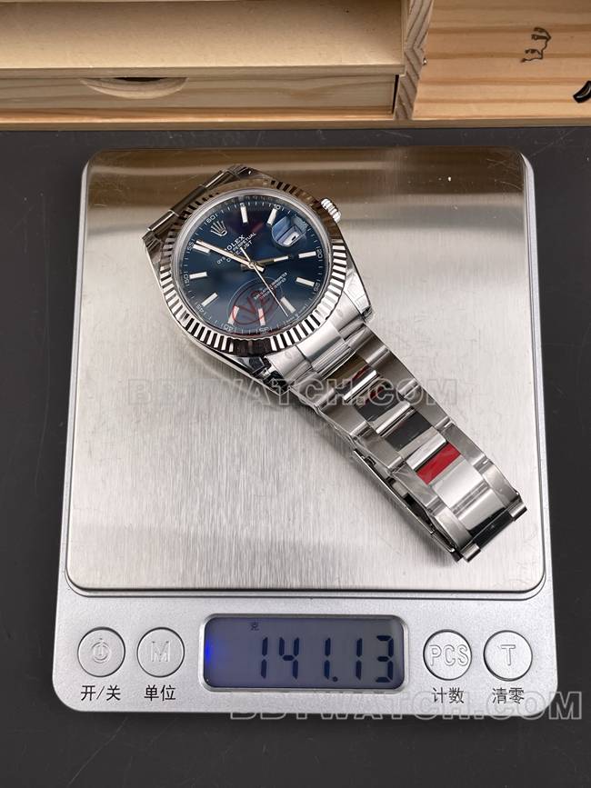 collectible watch VS Factory log Rolexblue dial3235 mechanical 41mm weight live photos