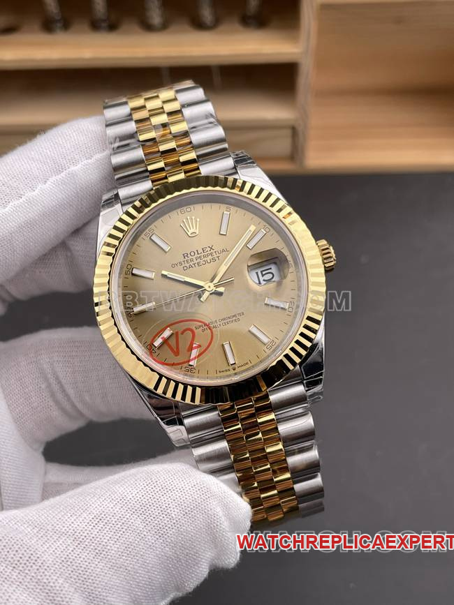 top-tier watch log VS FactoryRolex champagne tray 3235 mechanical 41mmfront live photo
