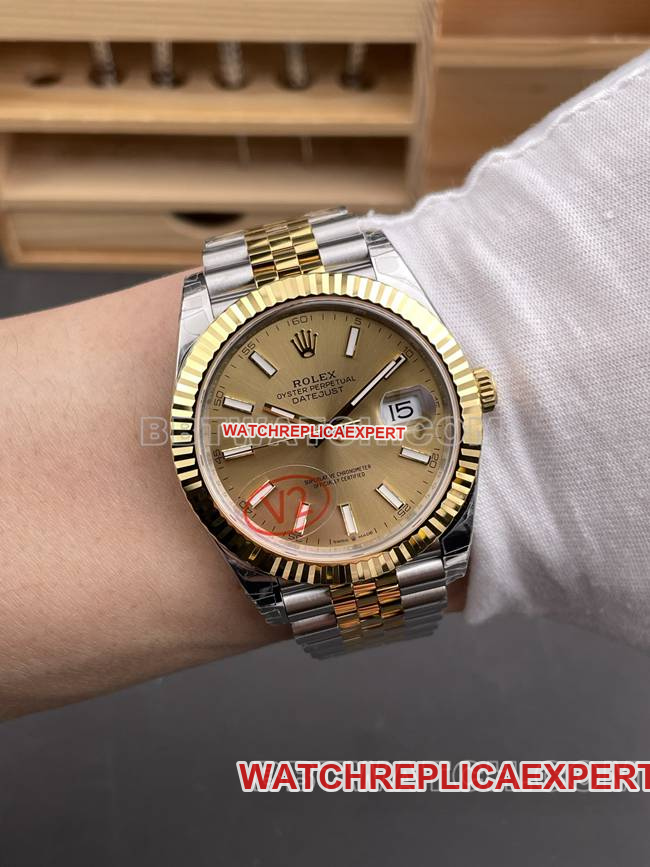 top-tier watch log VS FactoryRolex champagne tray 3235 mechanical 41mm wearing live photos