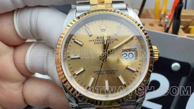 Optimal Watch Log VS FactoryRolex Champagne Tray 3235 Mechanical 36mmfront live photo