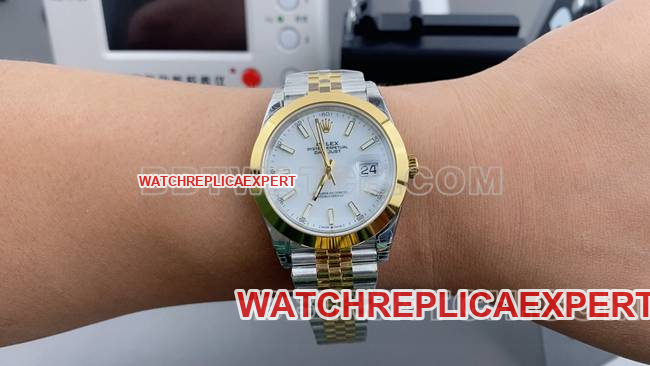 1:1replica watch log VS FactoryRolexwhite dial3235 mechanical 36mm wearing live photos