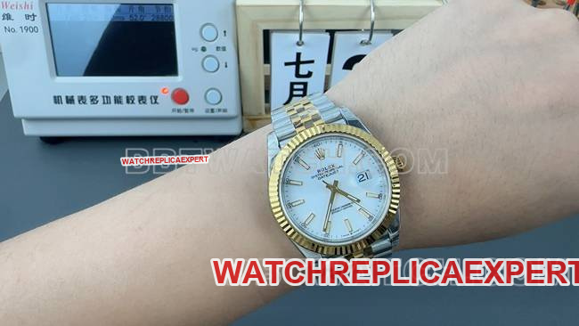 collectible watch log VS FactoryRolexwhite dial3235 mechanical 41mm wear live photos