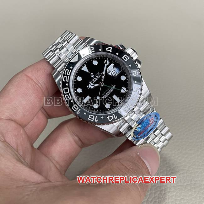 collectible watch ERF factory GMT-MasterRolexblack dial black gray circle 3285 mechanical front live photo