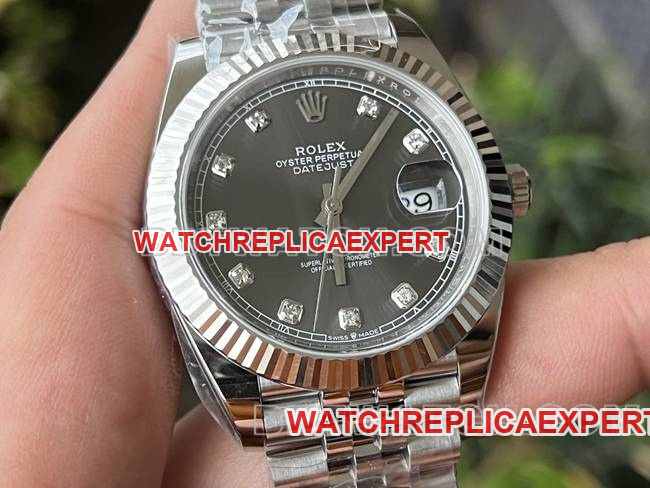 ERF Factory Rolex Gray Dial 3235 Mechanical 41mm President Watch collectible Front Real Shot