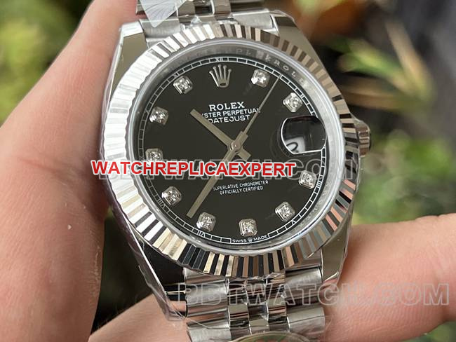 top-tier watch ERF factory log Rolexblack dial3235 mechanical 41mmfront live photo