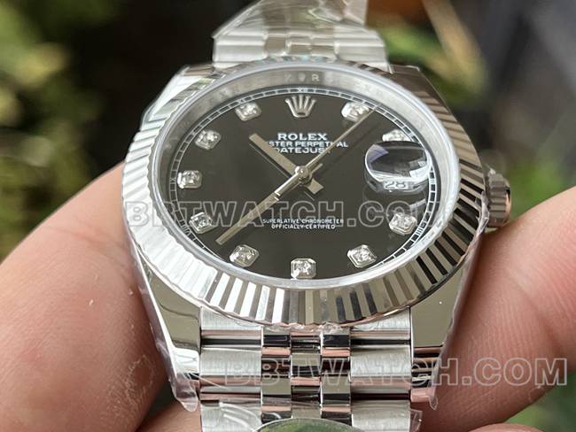 top-tier watch ERF factory log Rolexblack dial3235 mechanical 41mmfront live photo