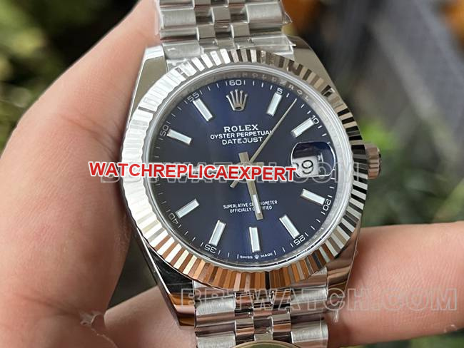collectible watch ERF factory log Rolexblue dial3235 mechanical 41mmfront live photo