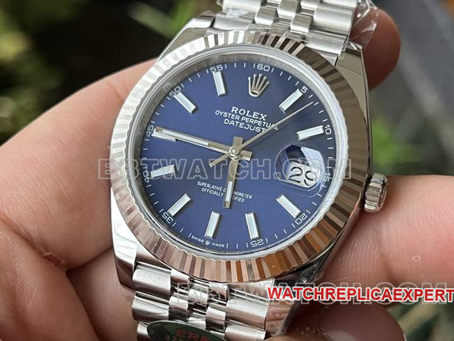 collectible watch ERF factory log Rolexblue dial3235 mechanical 41mmfront live photo