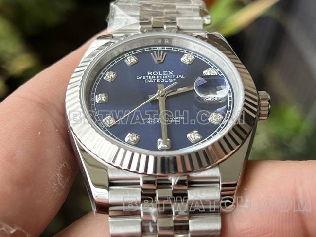 top-tier watch ERF factory Rolex log blue dial3235 mechanical 41mmfront live photo