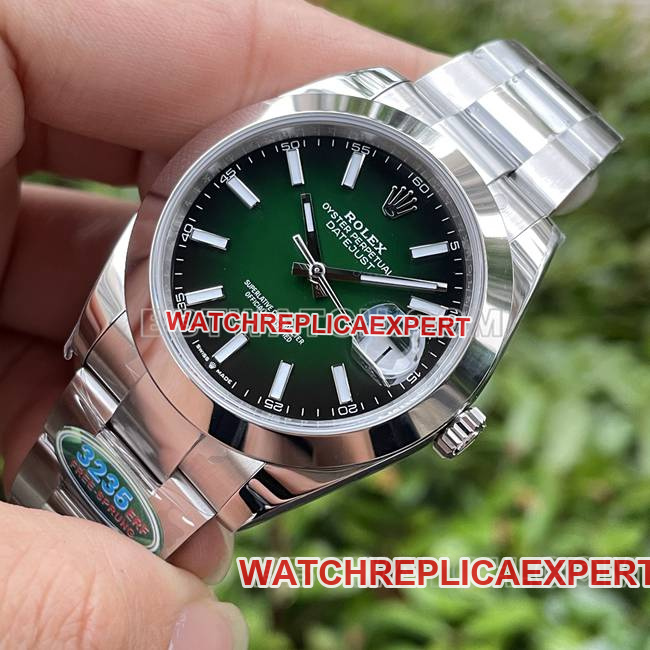watch ERF factory Rolex log green dial3235 mechanical 41mmfront live photo