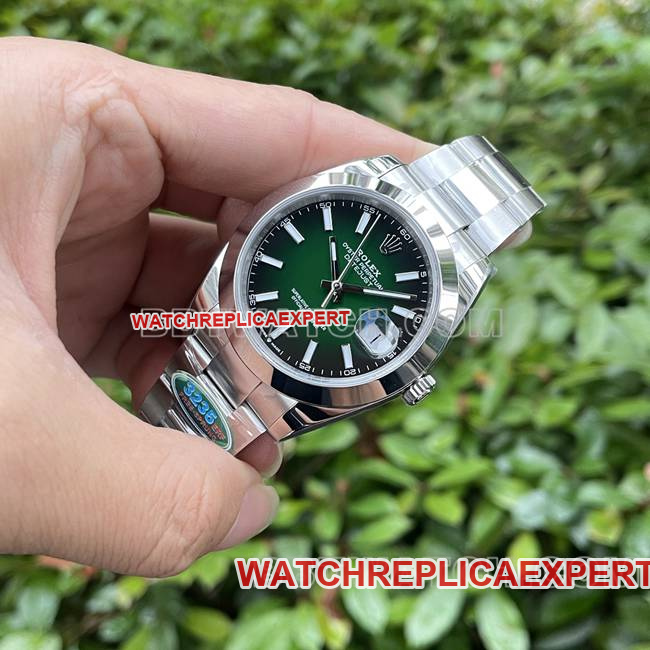 watch ERF factory Rolex log green dial3235 mechanical 41mmfront live photo