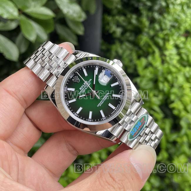 collectible watch ERF factory Rolex log green dial3235 mechanical 41mmfront live photo