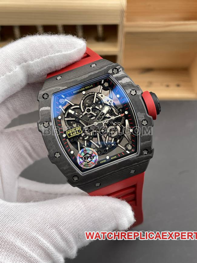 collectible watch APS factory Richard Mille carbon fiber red circle RM35-02front live photo
