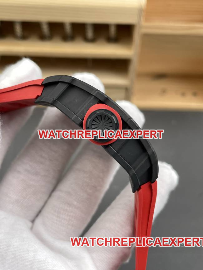 collectible watch APS factory Richard Mille carbon fiber red circle RM35-02side live photo