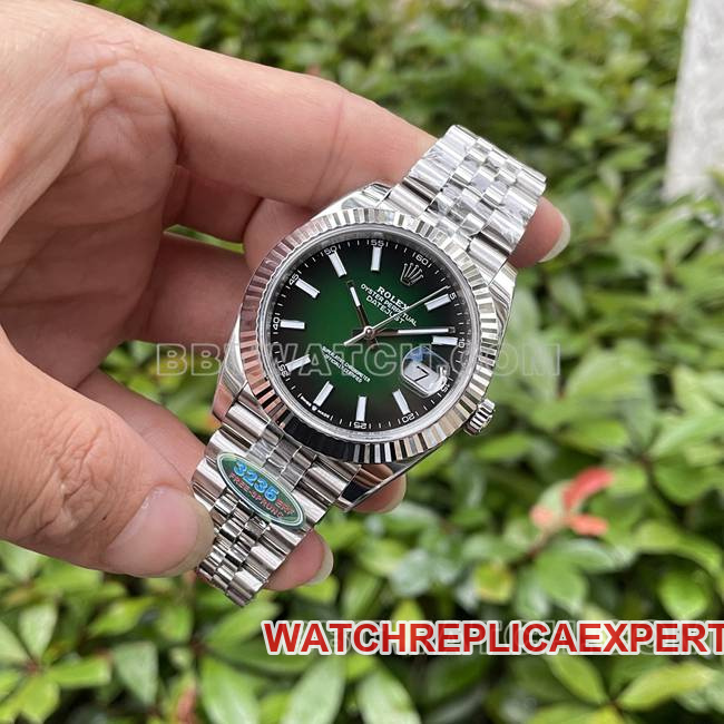 collectible watch log ERF factory Rolexgreen dial3235 mechanical 41mmfront live photo
