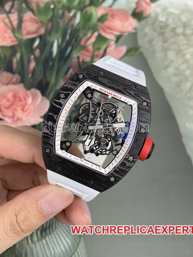 APS factory Richard Mille carbon fiber white rubber braceletletRM055front live photo