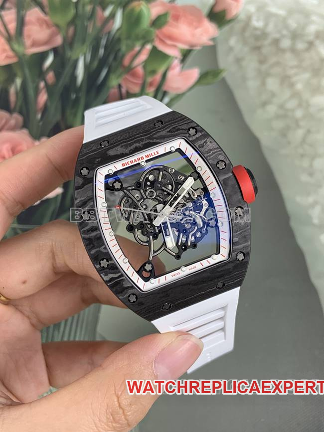 APS factory Richard Mille carbon fiber white rubber braceletletRM055front live photo