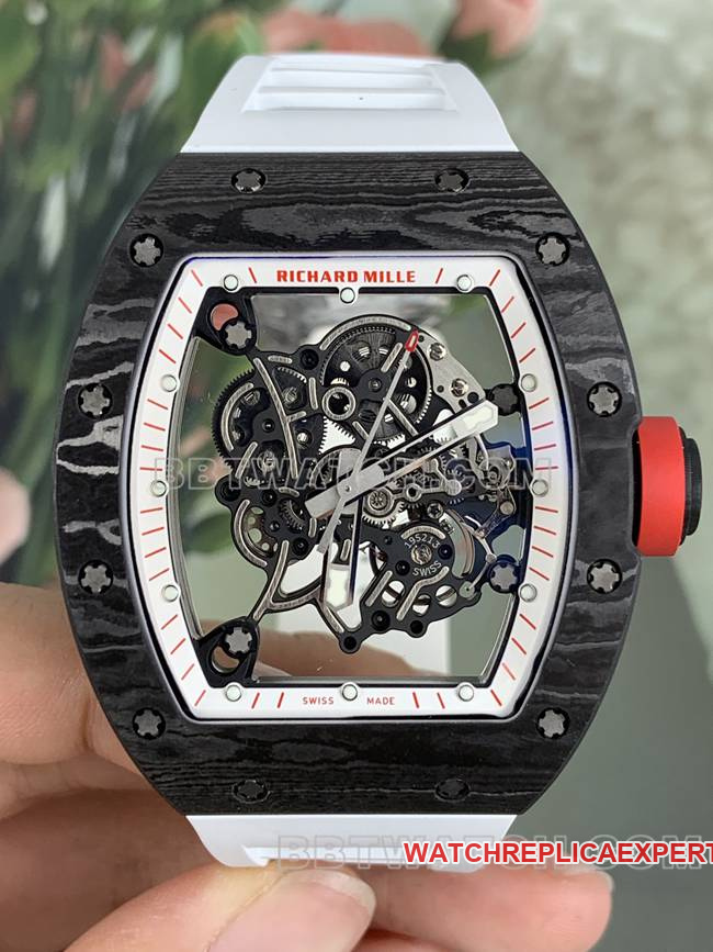 APS factory Richard Mille carbon fiber white rubber braceletletRM055front live photo