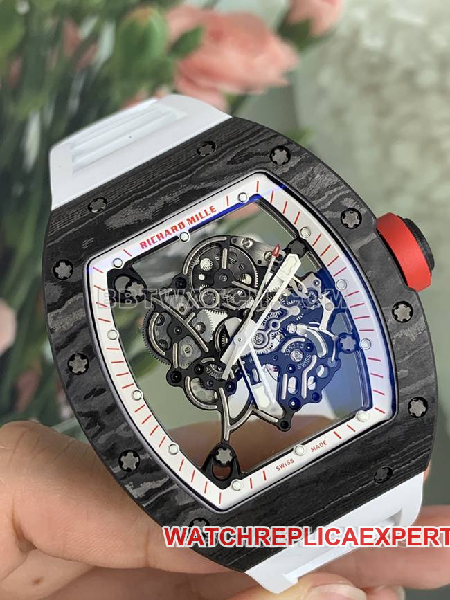 APS factory Richard Mille carbon fiber white rubber braceletletRM055front live photo