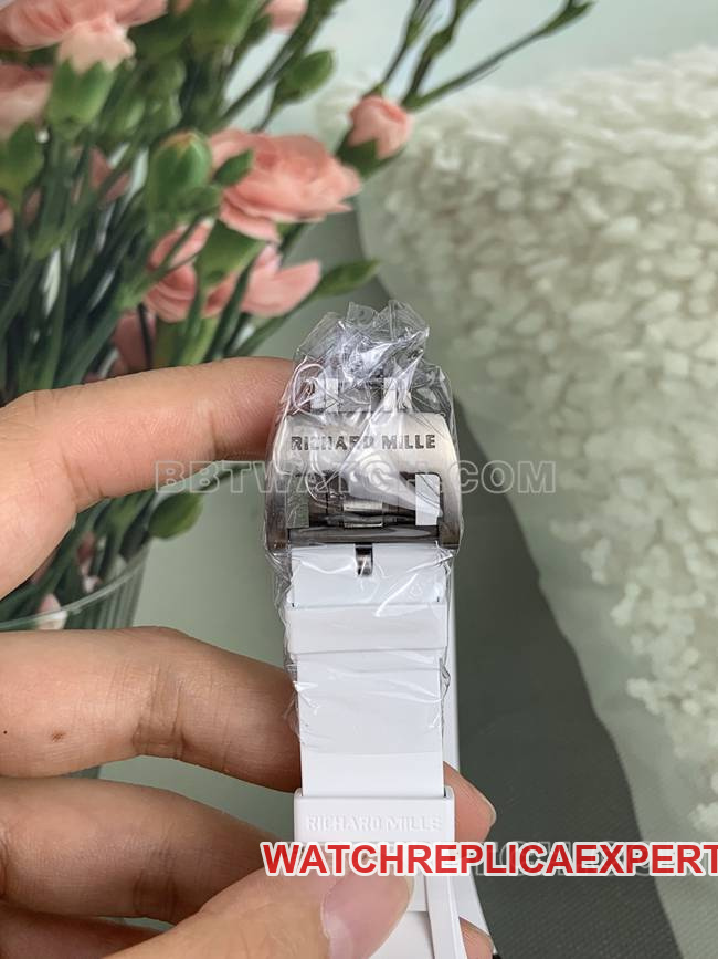 APS Factory Richard Mille Carbon Fiber White Rubber BraceletRM055braceletlive photos