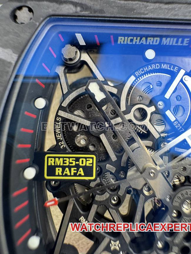 collectible watch APS factory Richard Mille carbon fiber red circle RM35-02movementlive photos
