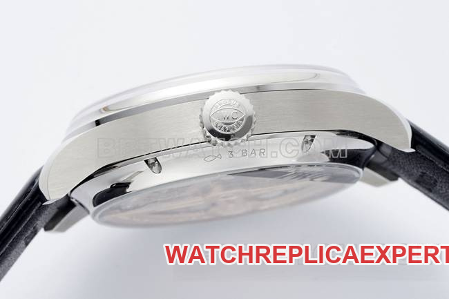 collectible watch APS factory Portugal IWC perpetual calendar white dial brown braceletside live photo