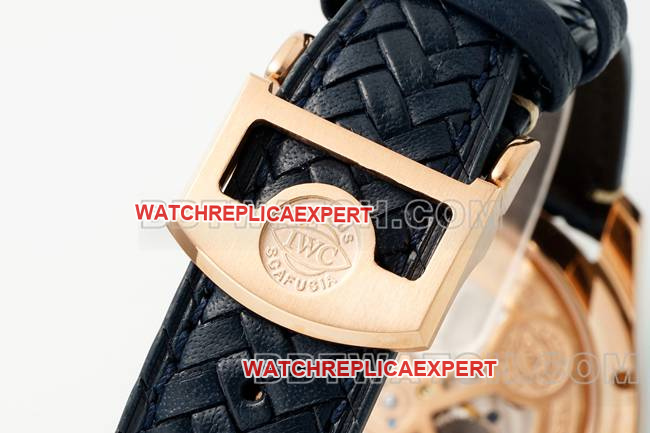 top-tier watch APS factory Portugal IWC perpetual calendar blue dialrose goldbraceletlive photos