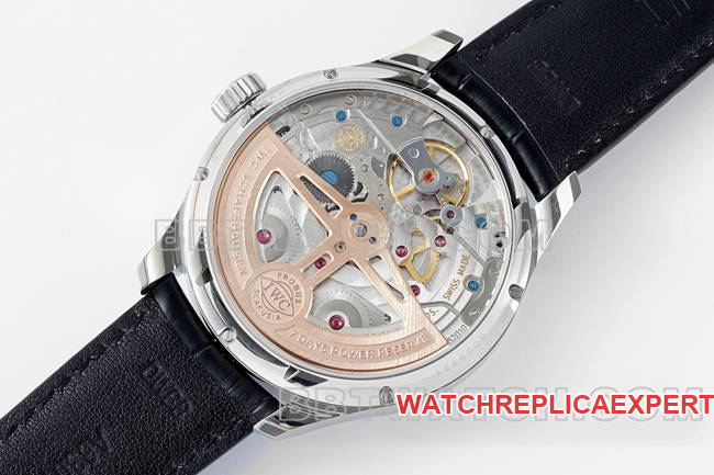 1:1replica watch APS factory Portugal IWC perpetual calendar white dial black braceletcaseback live photo