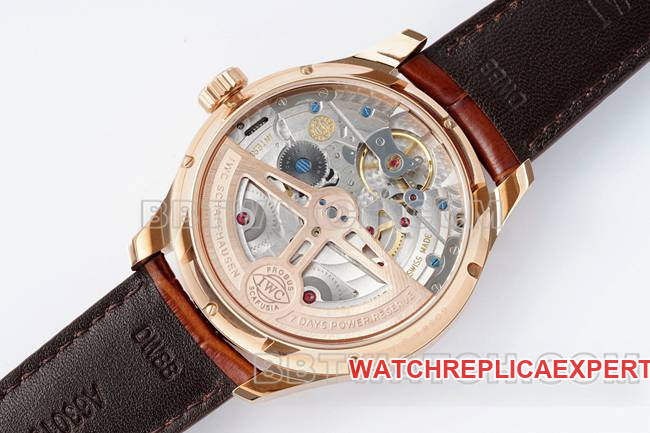 watch APS factory Portugal IWC perpetual calendar white dialrose goldcaseback live photo