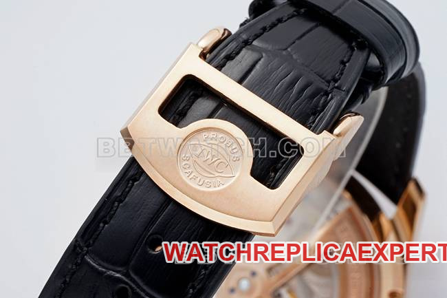 top-tier watch Portugal APS factory IWC perpetual calendar white dialrose goldbraceletlive photos