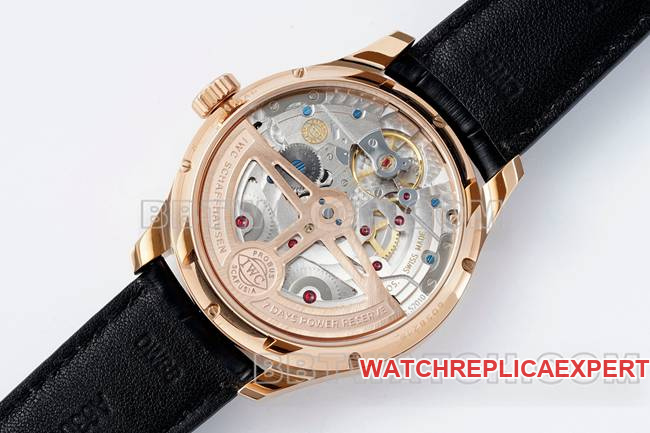 top-tier watch Portugal APS factory IWC perpetual calendar white dialrose goldcaseback live photo