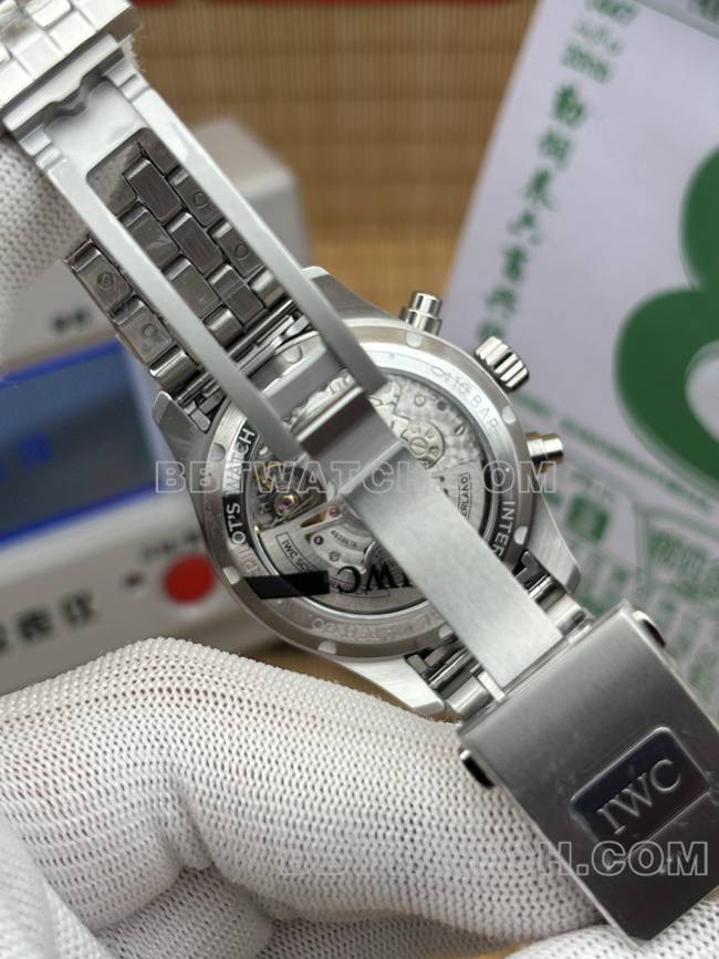 1:1replica watch APS factory pilot IWCblack dialchronograph41mmclasplive photos
