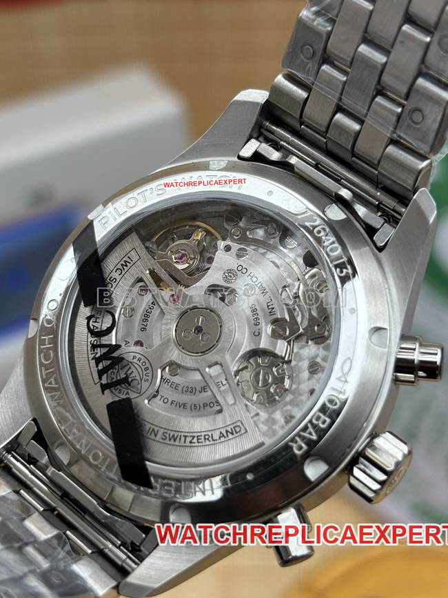 1:1replica watch APS factory pilot IWCblack dialchronograph41mmcaseback live photo