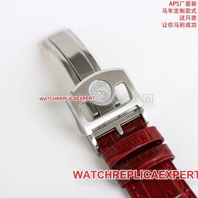 collectible watch Portugal APS factory IWC red plate leather braceletclasplive photos