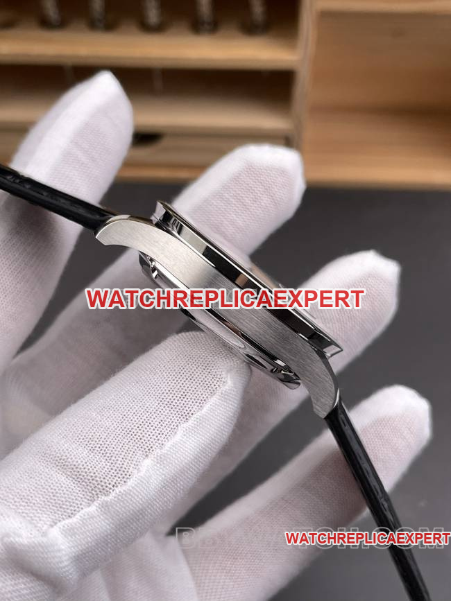1:1replica watch Portugal APS factory IWC silver white dial gold needle side live photo
