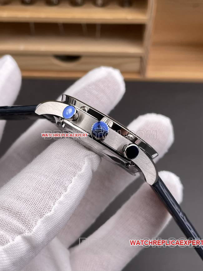 watch Portugal APS factory IWC silver white dial blue needle side live photo