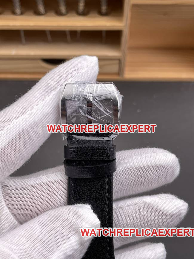 watch aps factory pilot IWC black dialchronograph leather braceletclasplive photos